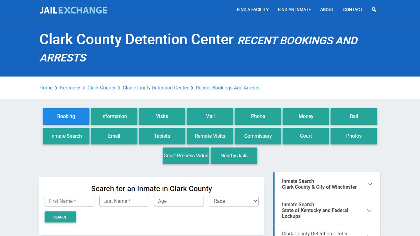 Clark County Detention Center Recent Bookings And Arrests - Jail Exchange